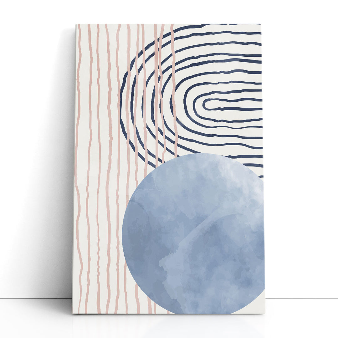 Abstract Geometric Wall Art intersecting blue shapes