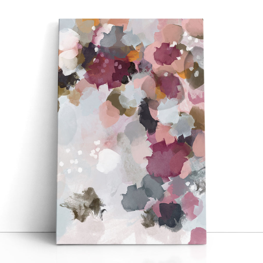 Watercolor wall art in soft purple tones