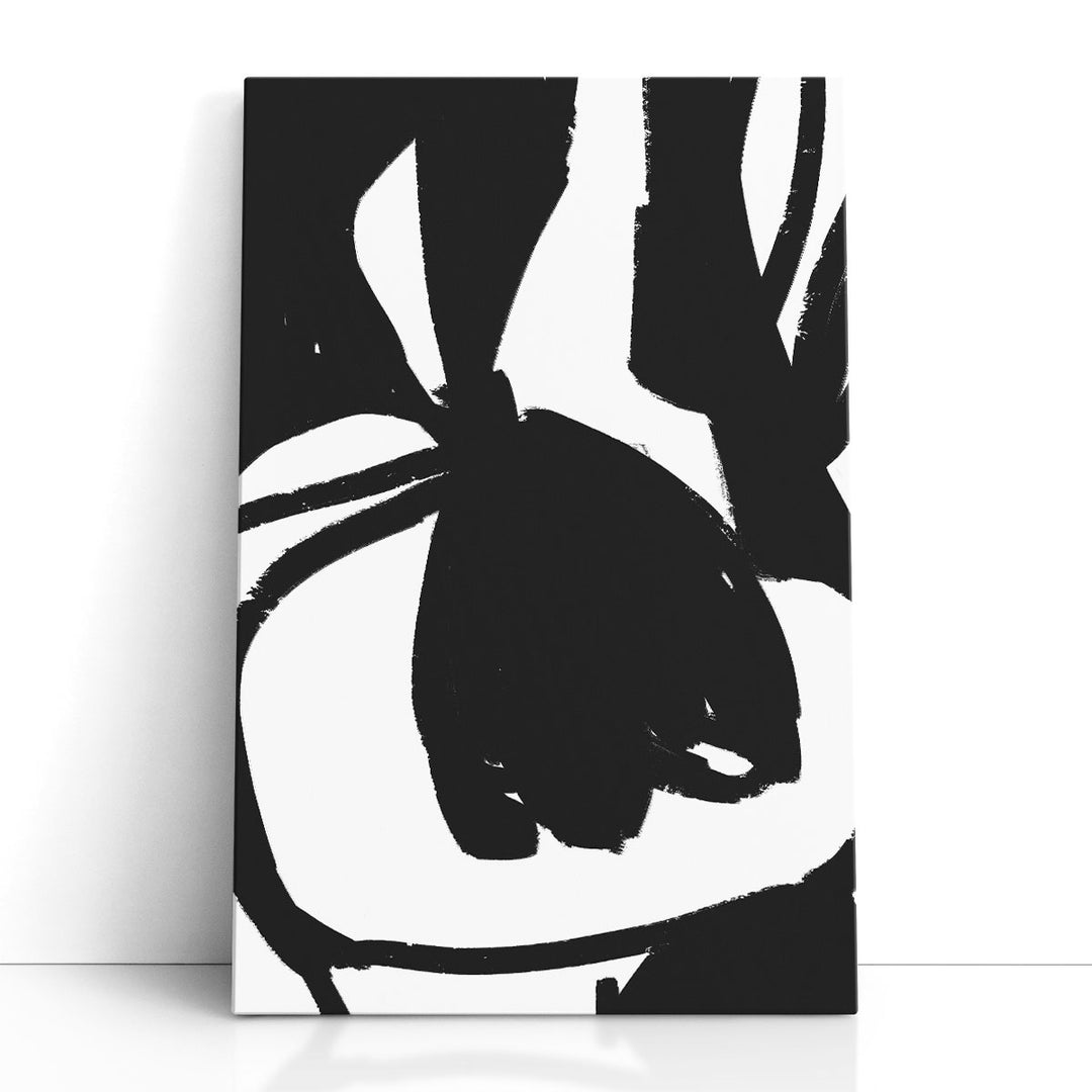 Abstract wall art in bold black and white