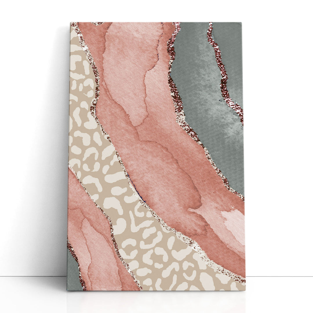 Pink abstract ocean wall art fluid design