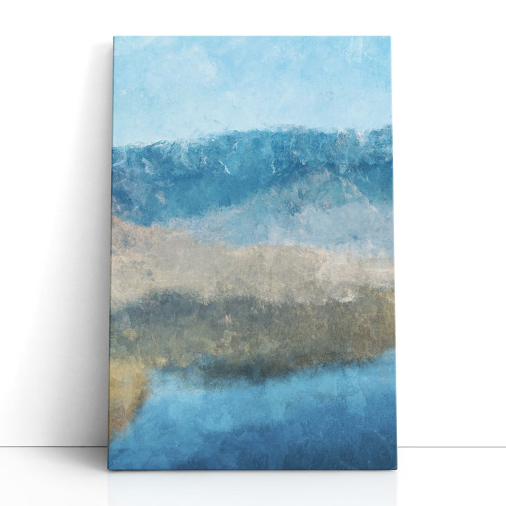 blue abstract art – fluid cerulean brushstrokes