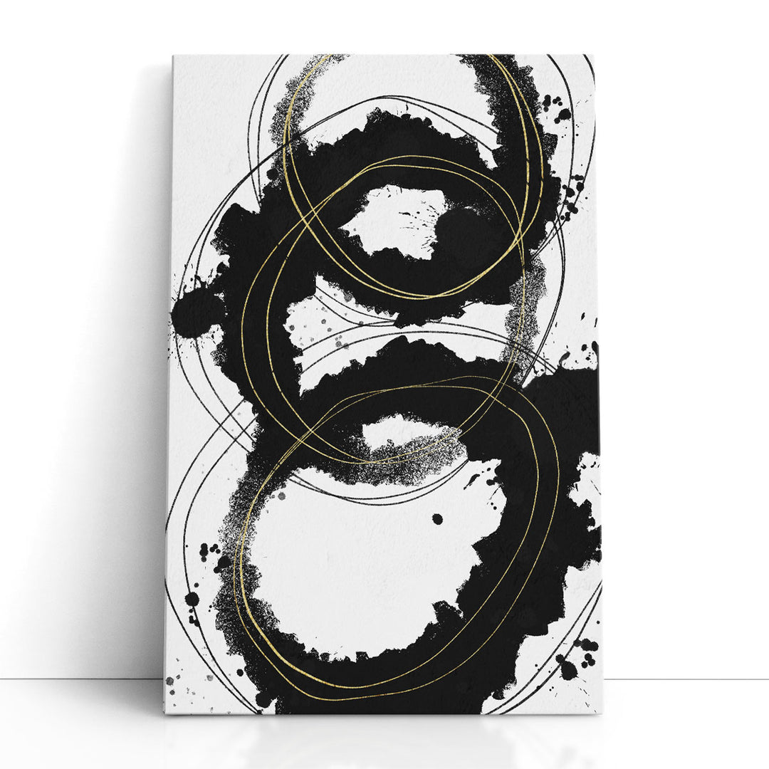 Swirls And Twirls Black and White - Canvas Print Wall Art