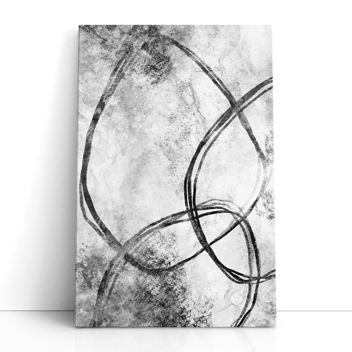 Abstract canvas with black ink strokes