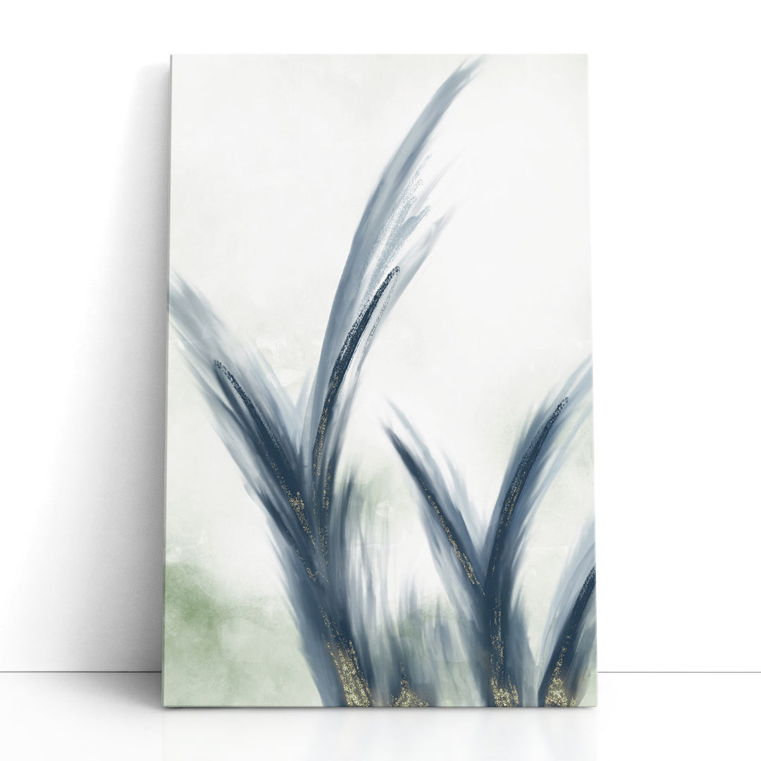 Abstract Canvas Painting with blue neutral brushstrokes