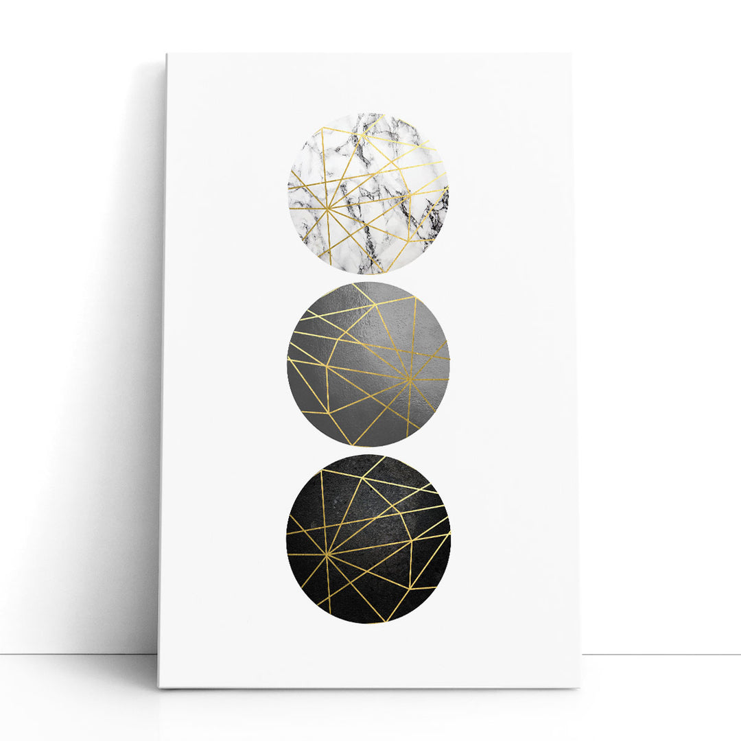 Black and White Canvas Wall Art bold circles