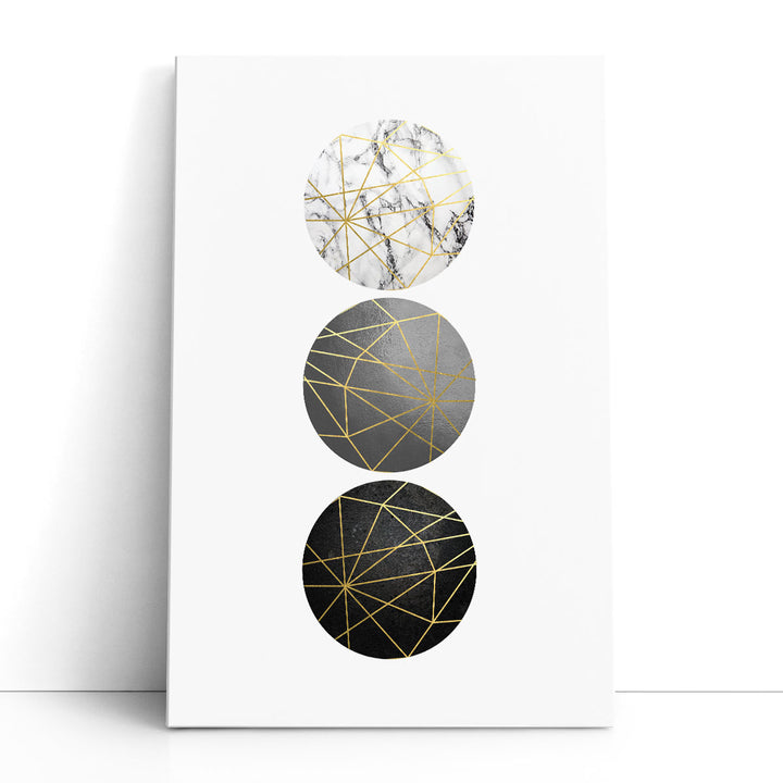 Black and White Canvas Wall Art bold circles