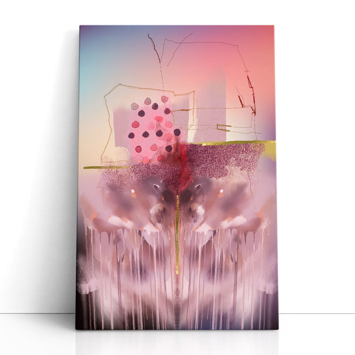 Pink Glitter Canvas Art delicate foil accents