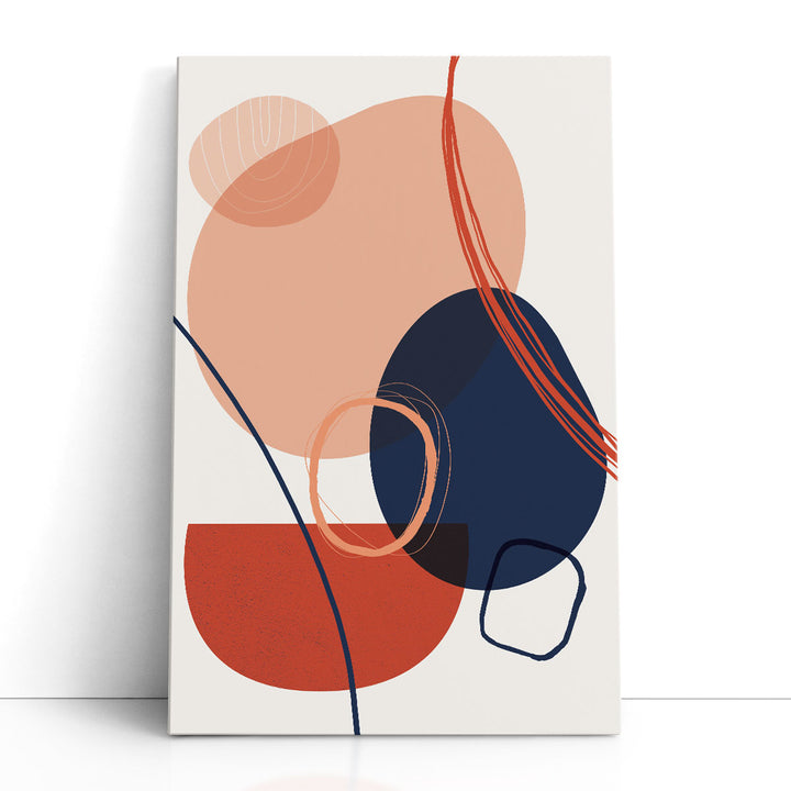 abstract wall art – red geometric shapes