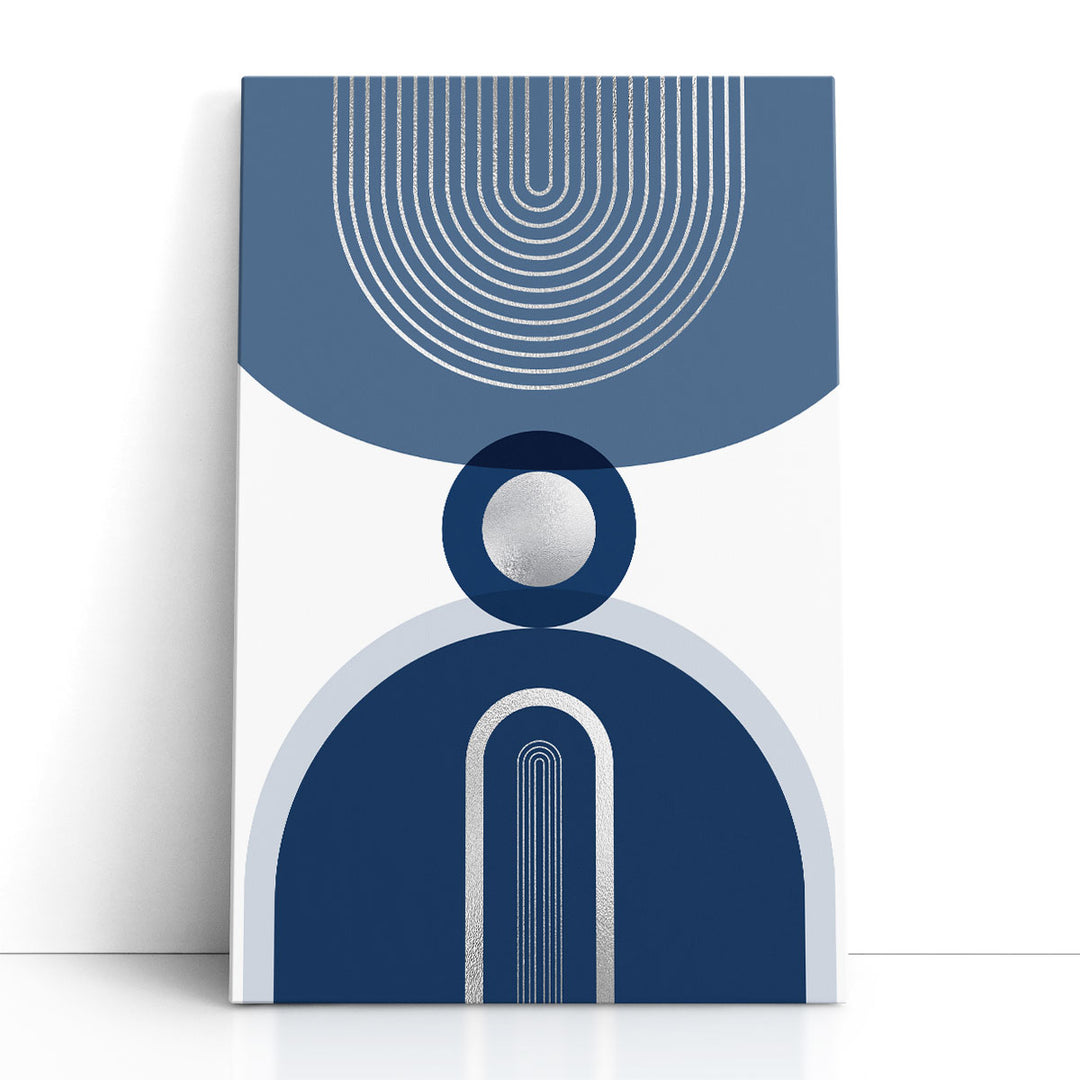 Blue Mid Century Wall Art cobalt geometric pattern