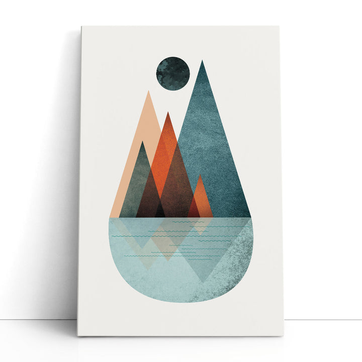 Minimalist MidCentury Orange Teal 2 - Canvas Print Wall Art