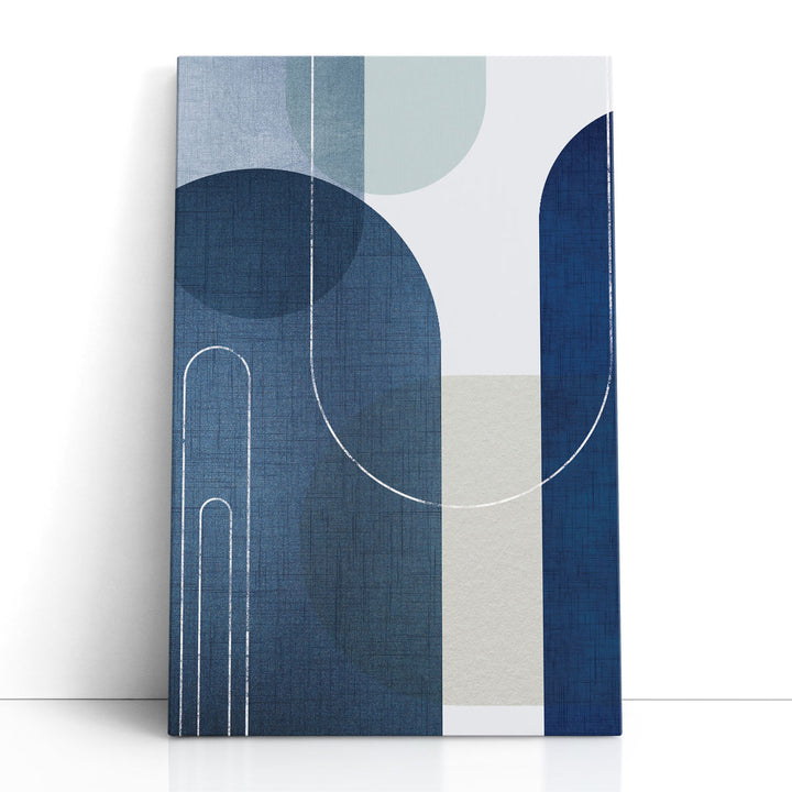 Blue Minimalist Art Prints – clean abstract shapes in blue and beige