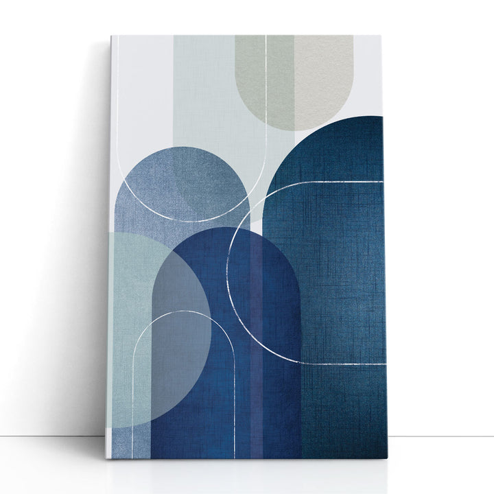Blue Abstract Canvas Wall Art – bold geometric shapes in rich blue