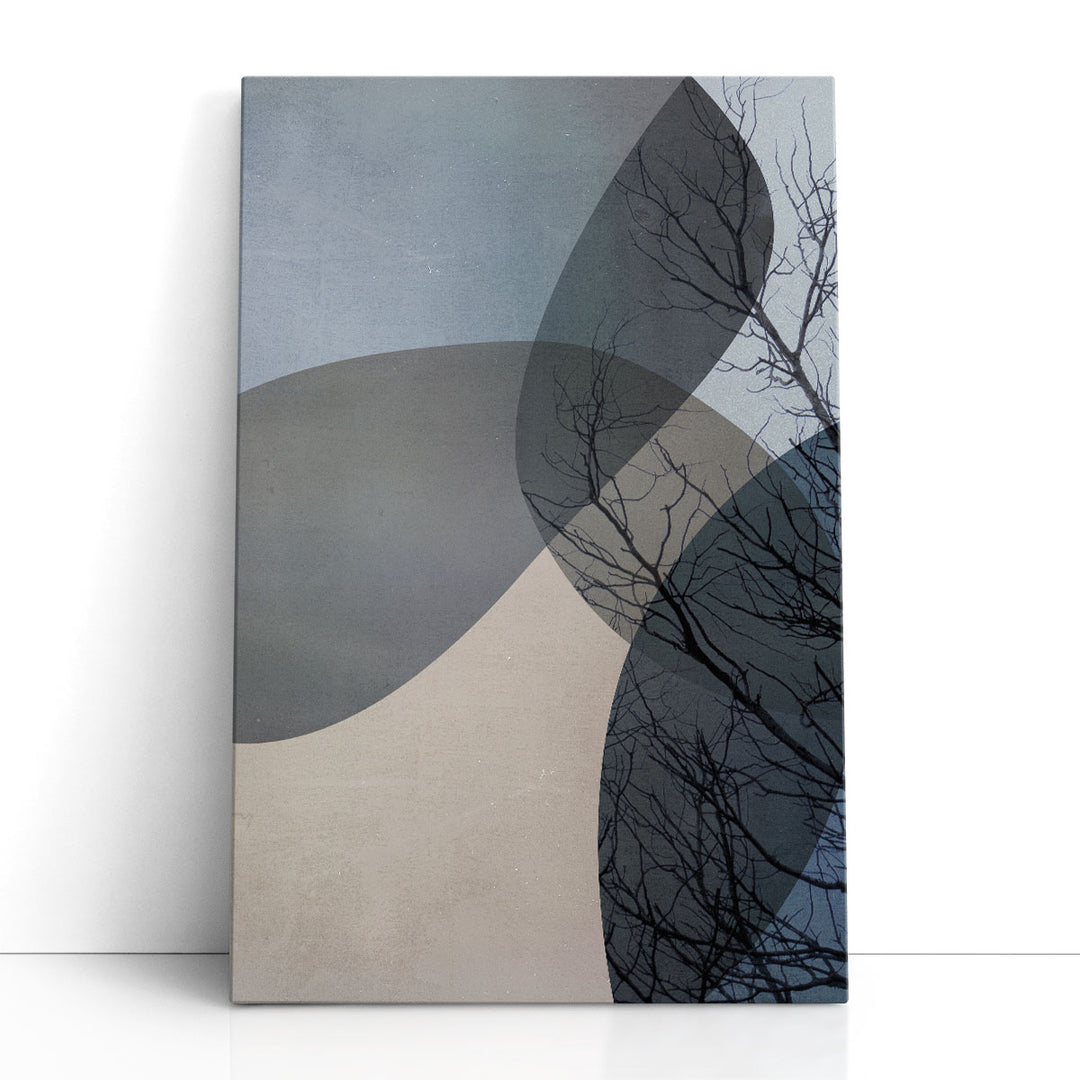 grey abstract art – geometric branches and shapes