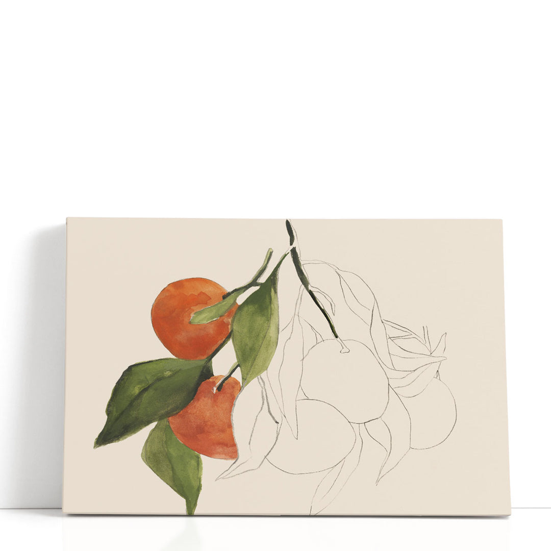 Still Life Fruit Wall Art – watercolor orange cluster