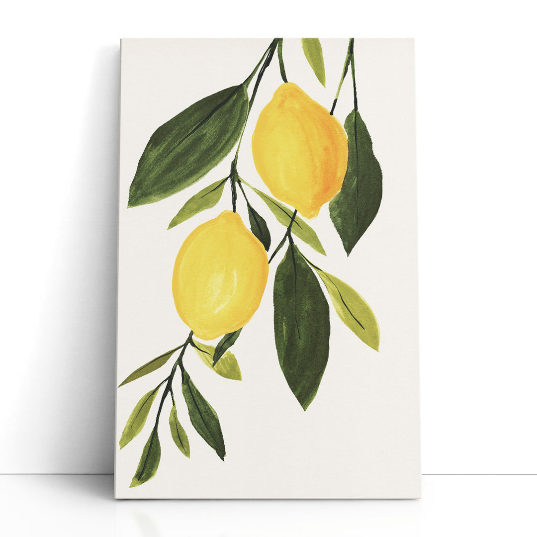 Yellow Lemon Wall Art – watercolor lemon motif