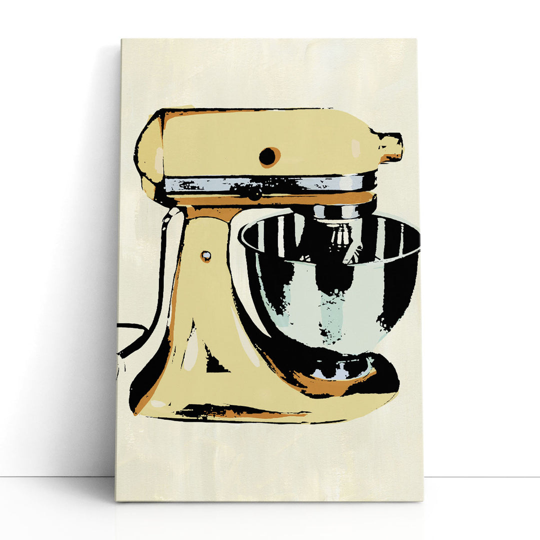 Beige Retro Wall Art – vintage mixer illustration