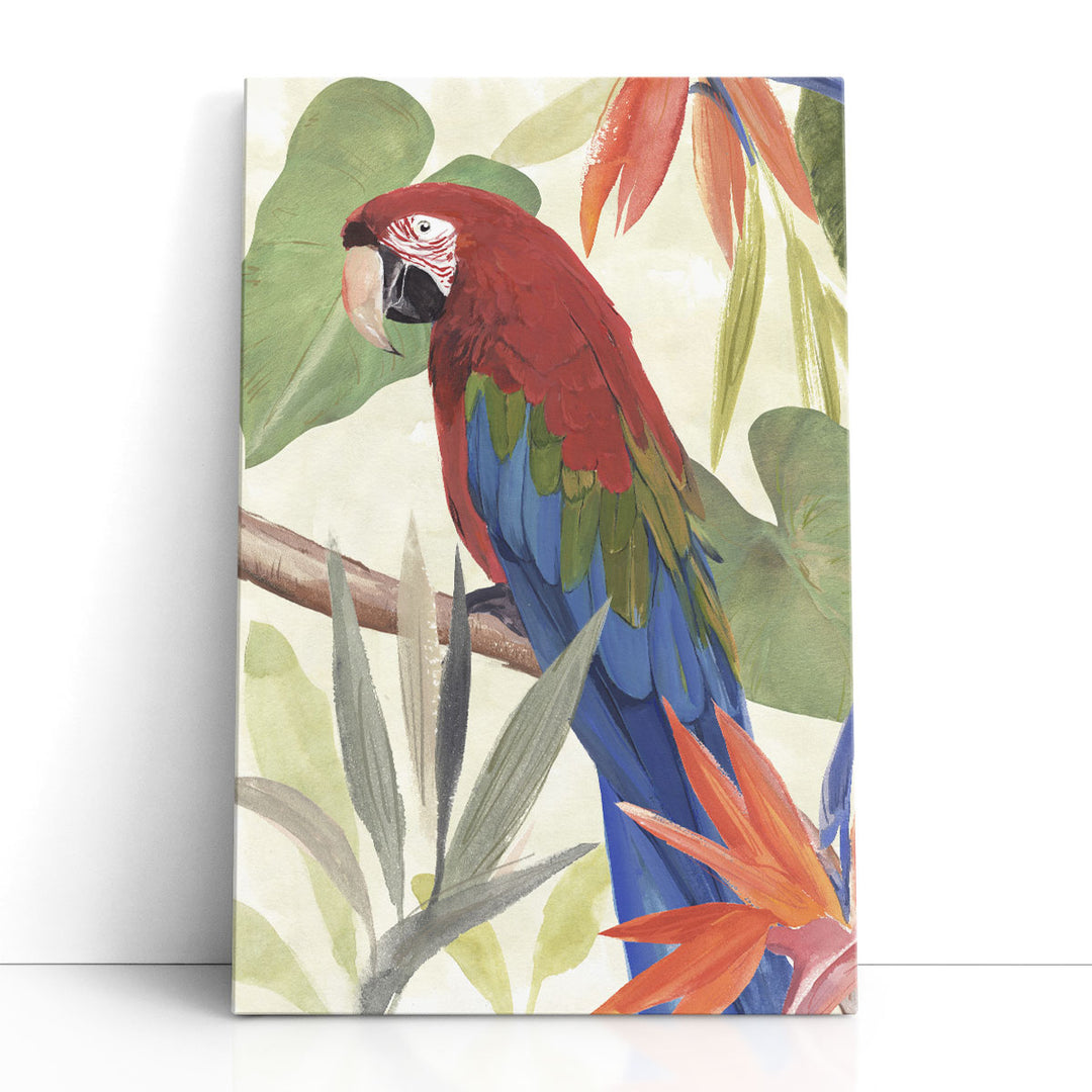 Tropical Parrot Composition III - Canvas Print Wall Art