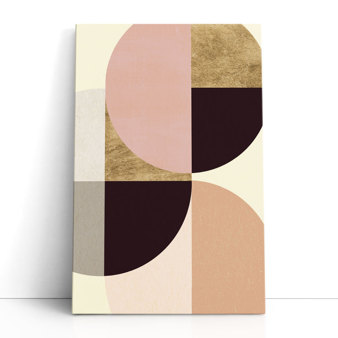 Abstract canvas wall art pink beige gradient