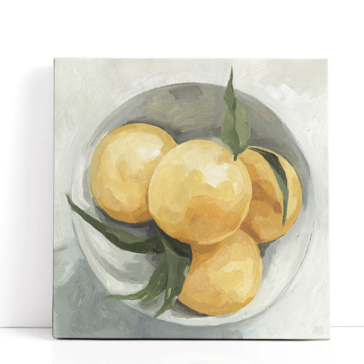 fruit canvas art – yellow fruit on neutral background