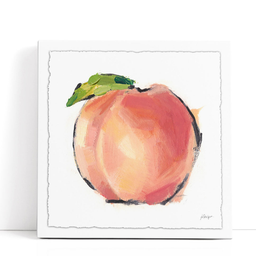fruit wall art peach and leaves
