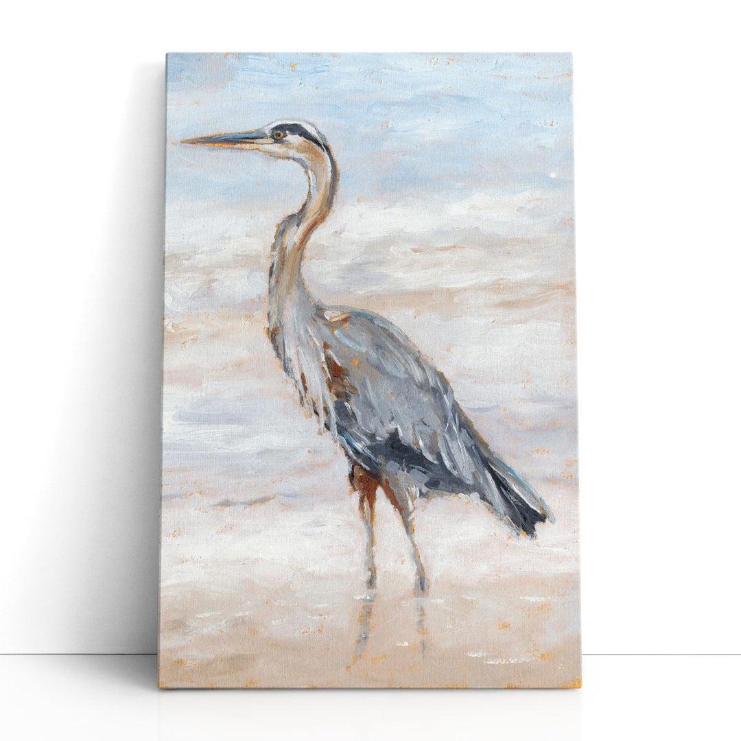 Beach Heron II - Canvas Print Wall Art