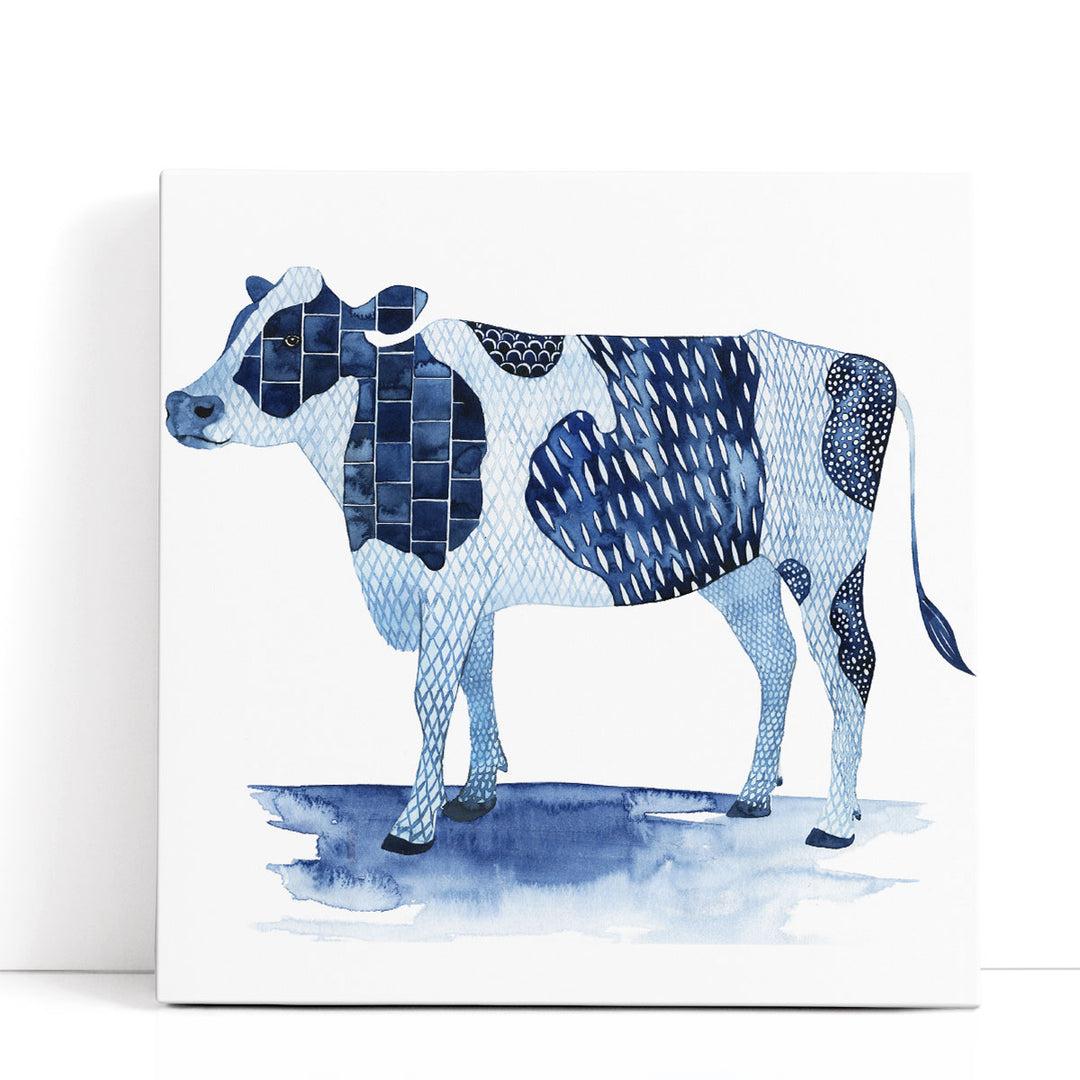Cobalt Farm Animals I - Canvas Print Wall Art