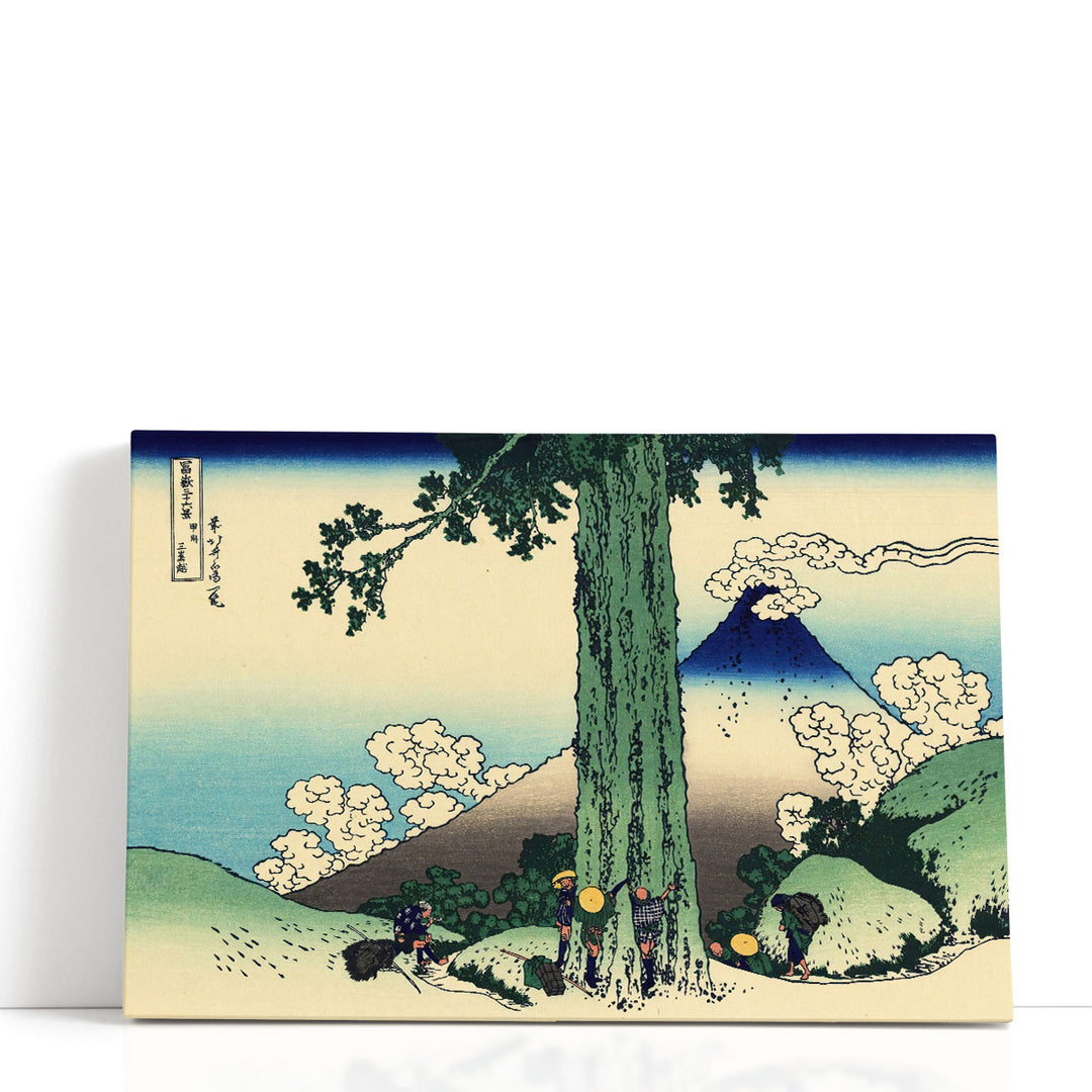 Mountain canvas art with green hills and blue sky