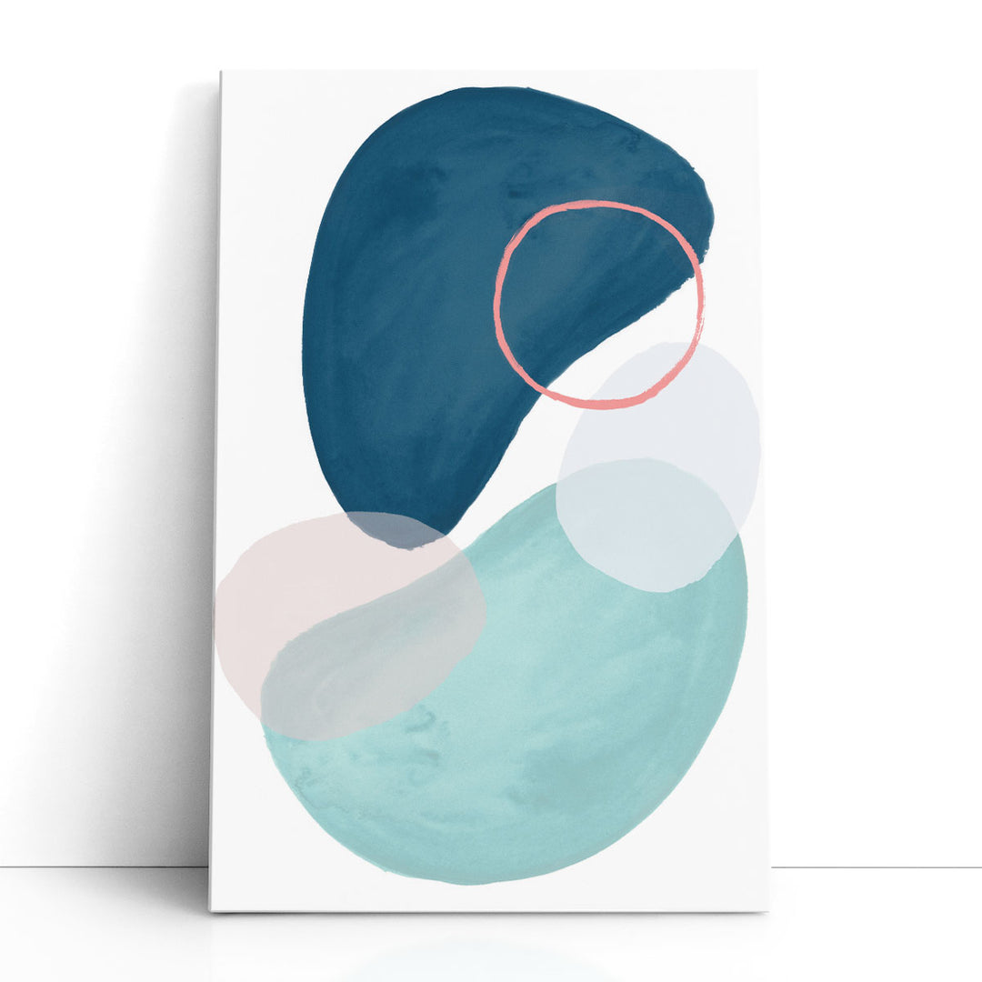 Blue and White Wall Art serene geometric pattern