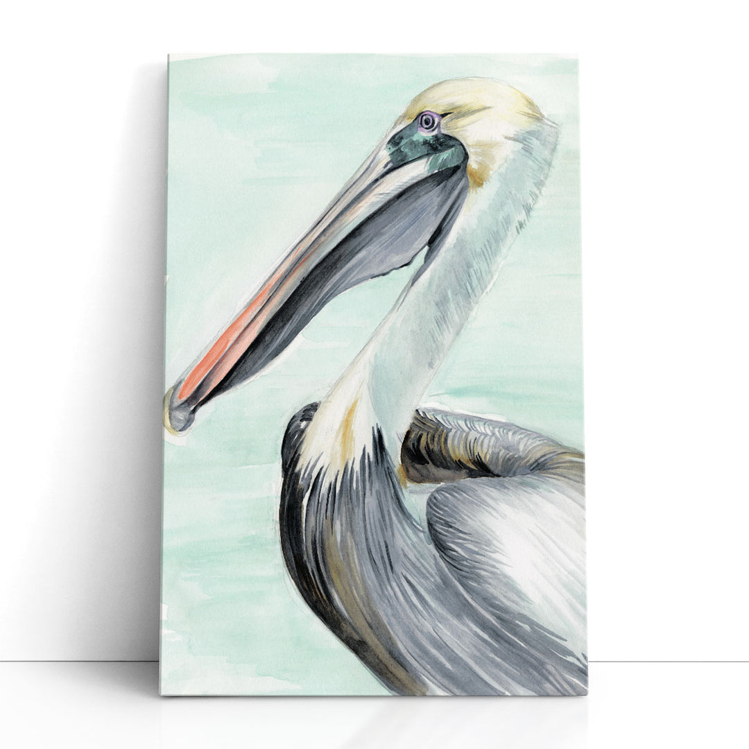 Turquoise Pelican II - Canvas Print Wall Art