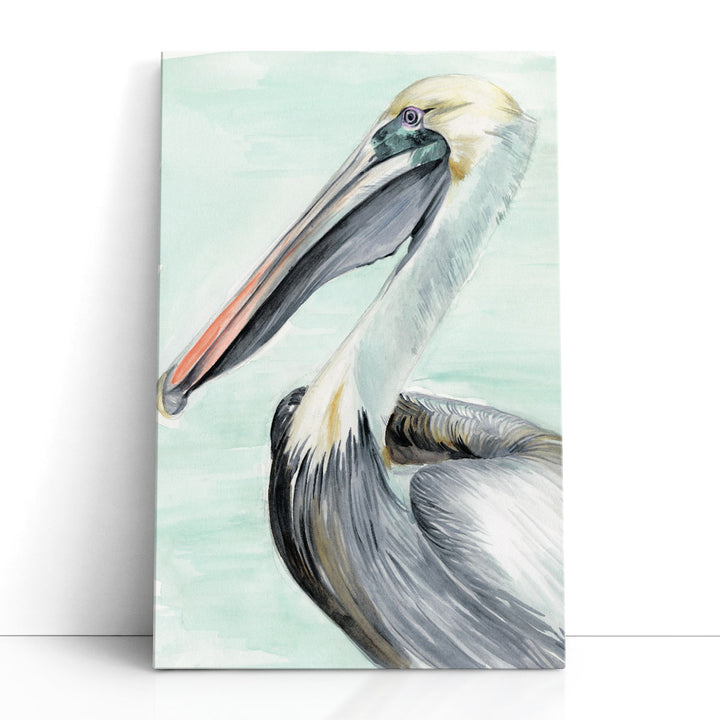 Turquoise Pelican II - Canvas Print Wall Art