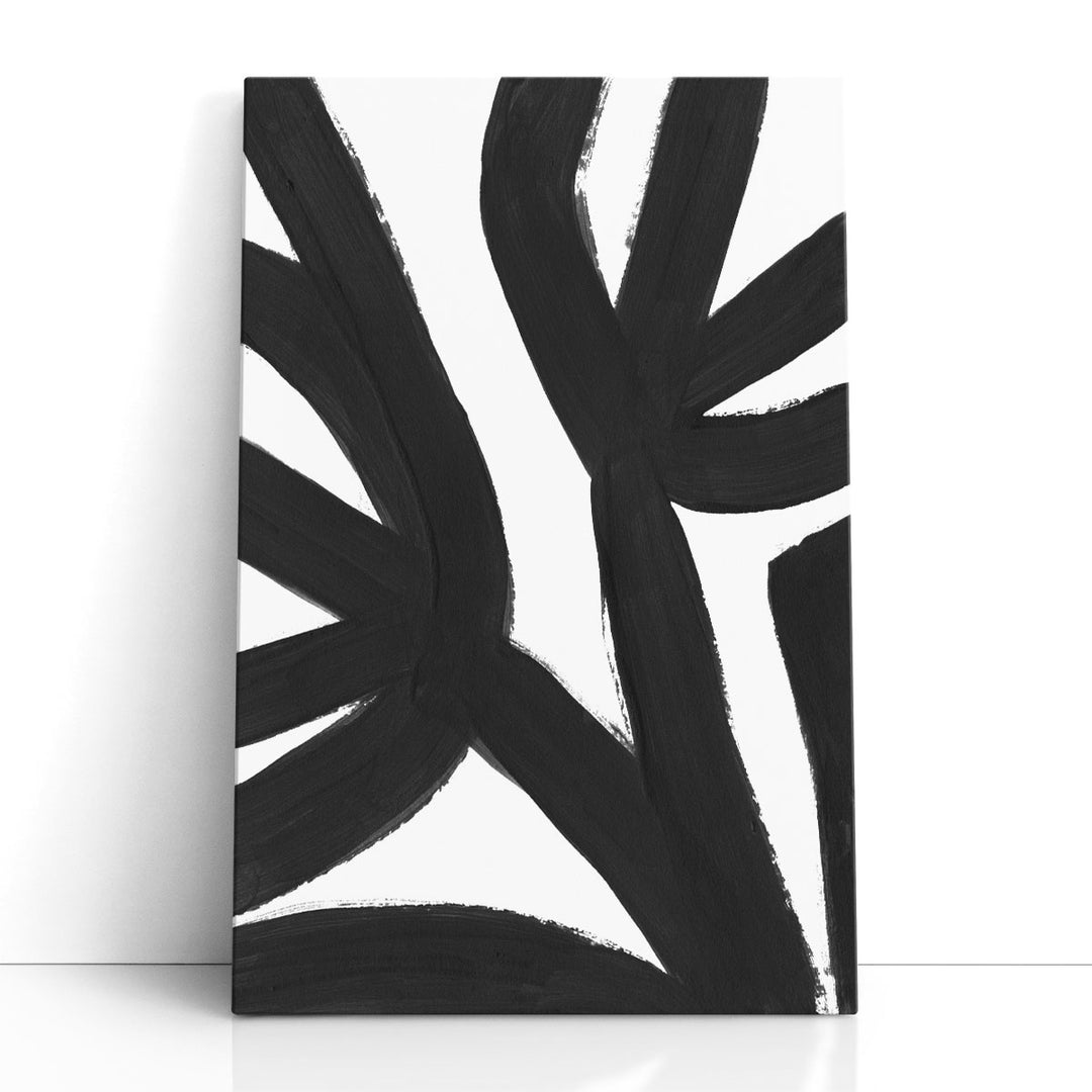 black and white abstract art – flowing black lines