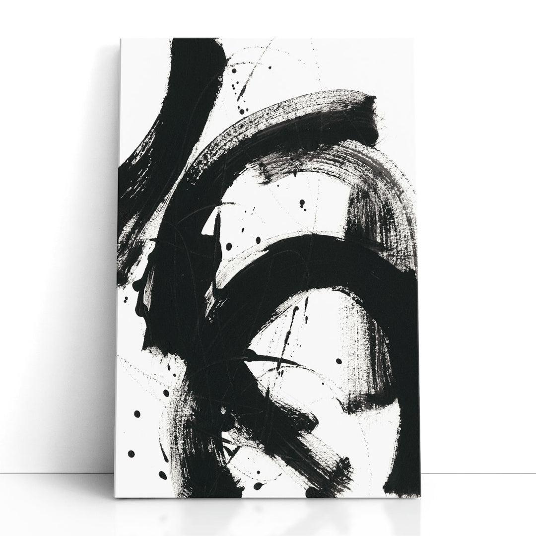 Onyx Gesture II Black and White - Canvas Print Wall Art