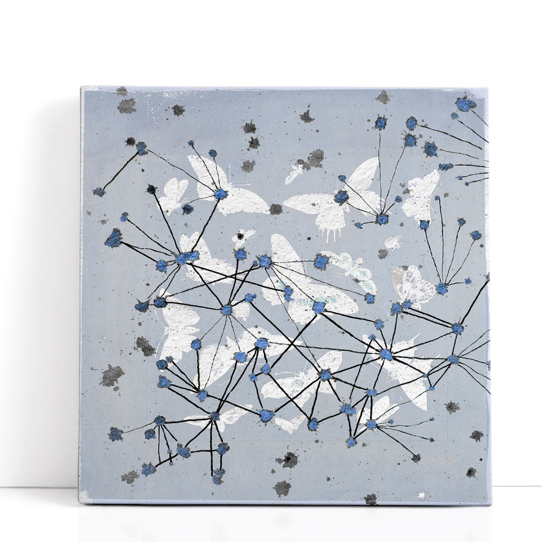 19th Century Butterfly Constellations in Blue I - Canvas Print Wall Art