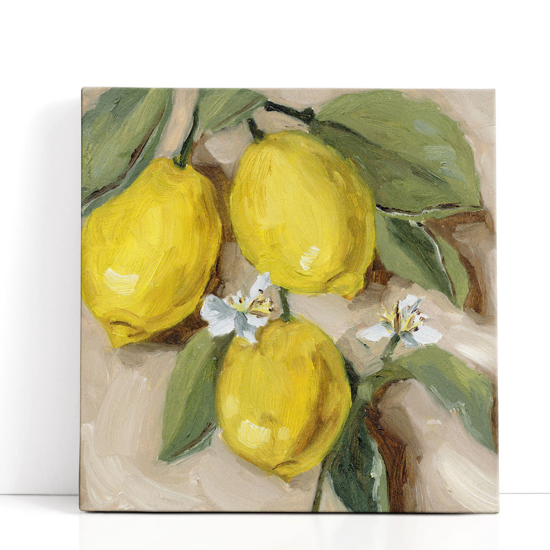 lemon wall art – bright yellow citrus motif
