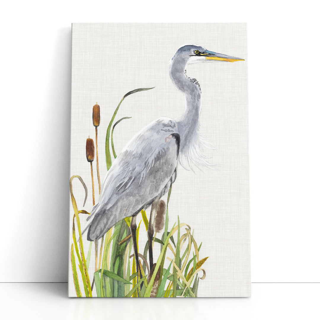 Waterbirds and Cattails I - Canvas Print Wall Art