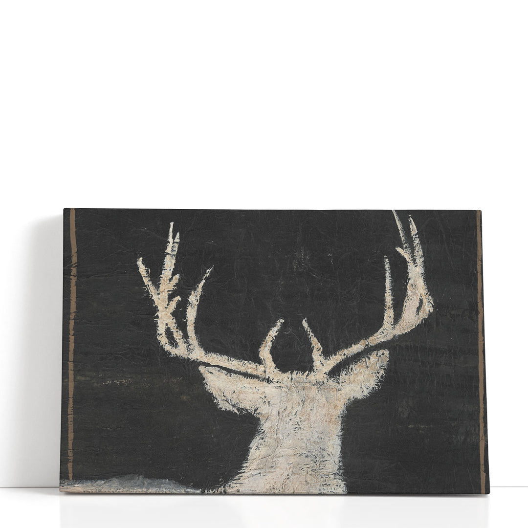 Brow Tine Deer II Black and White - Canvas Print Wall Art