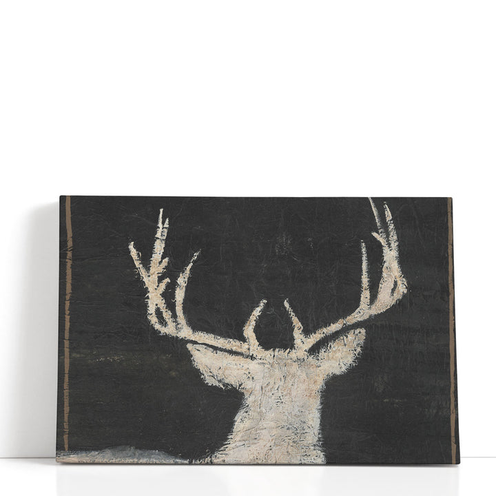 Brow Tine Deer II Black and White - Canvas Print Wall Art