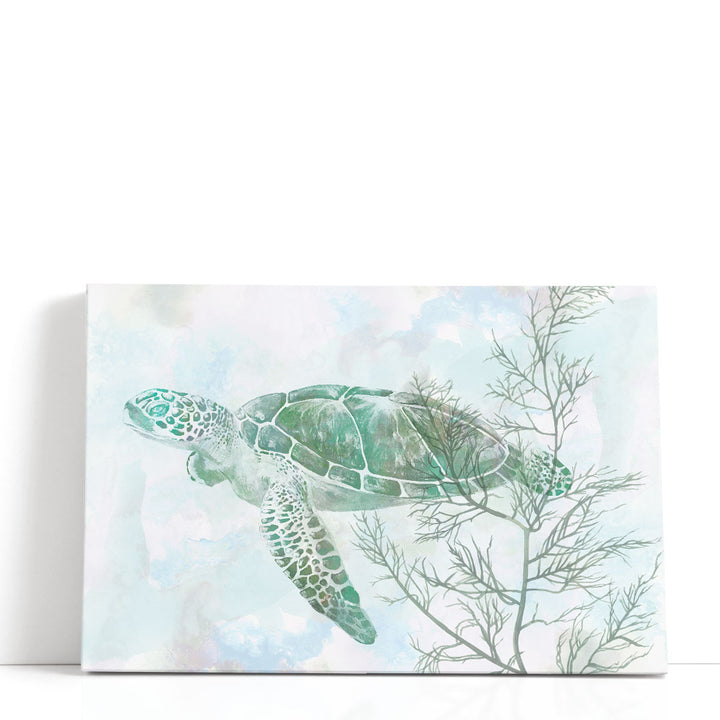 Watercolor Sea Turtle II - Canvas Print Wall Art