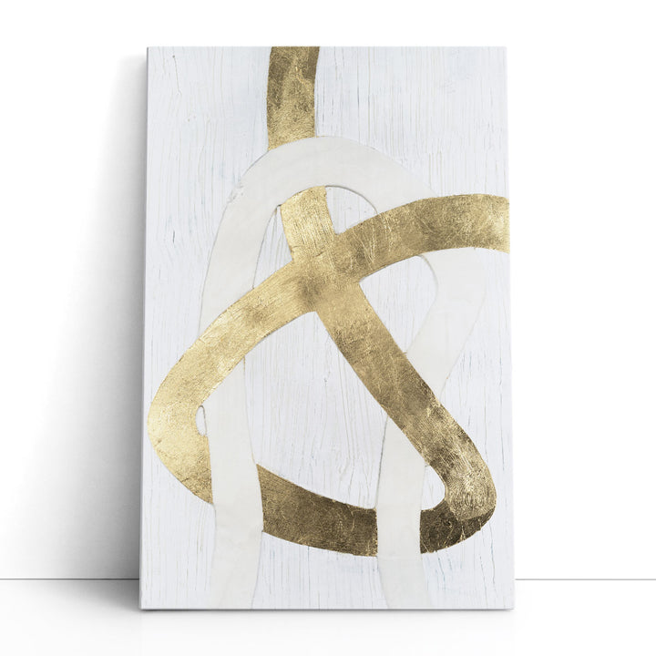 Abstract Geometric Wall Art white gold pattern