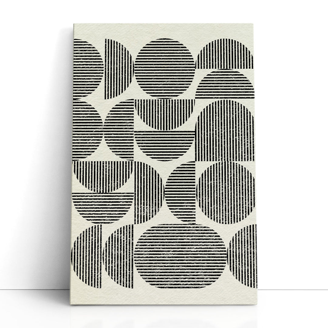 Abstract geometric wall art with black linework