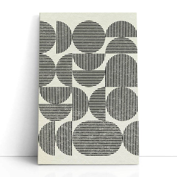 Abstract geometric wall art with black linework