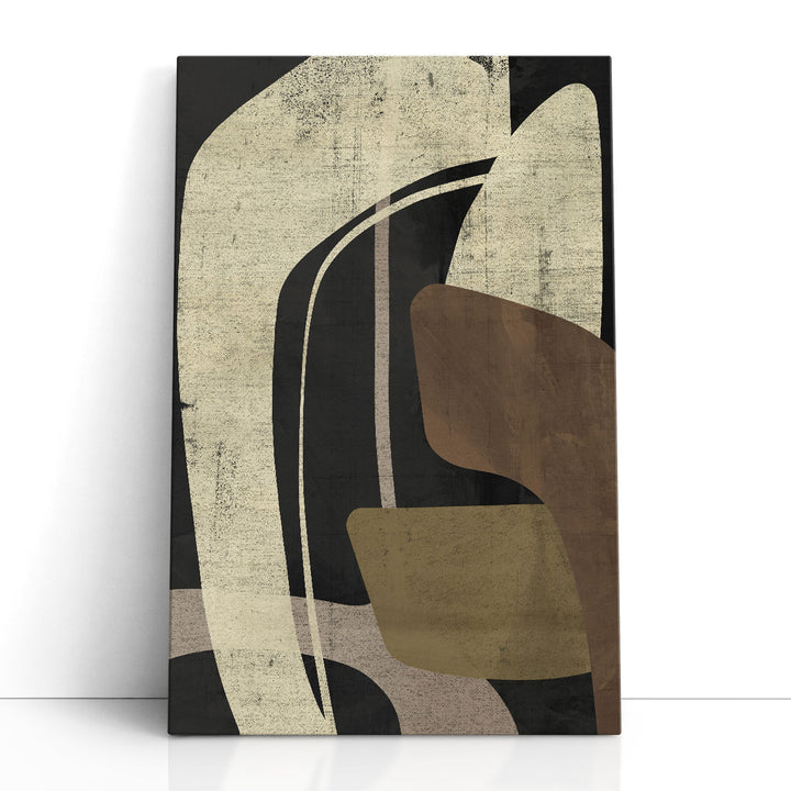 black and beige wall art gentle abstract forms