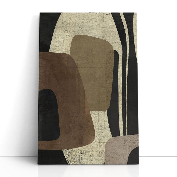 Abstract Collage Canvas Prints, Minimalist Framed Art, Extra Large Wall Art For Hallway | Retro Form Collage II