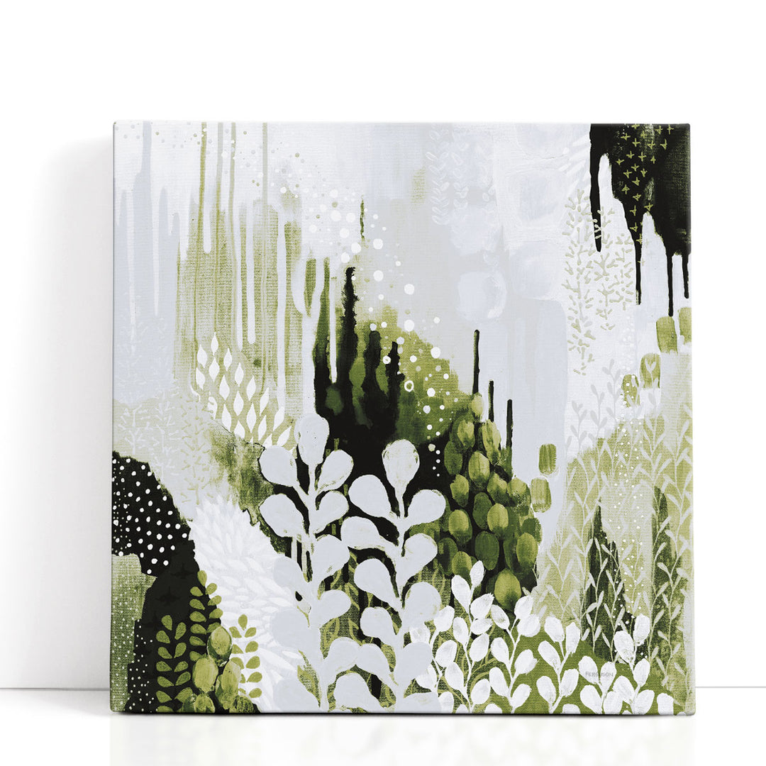 Green Forest Canvas Wall Art watercolor trees