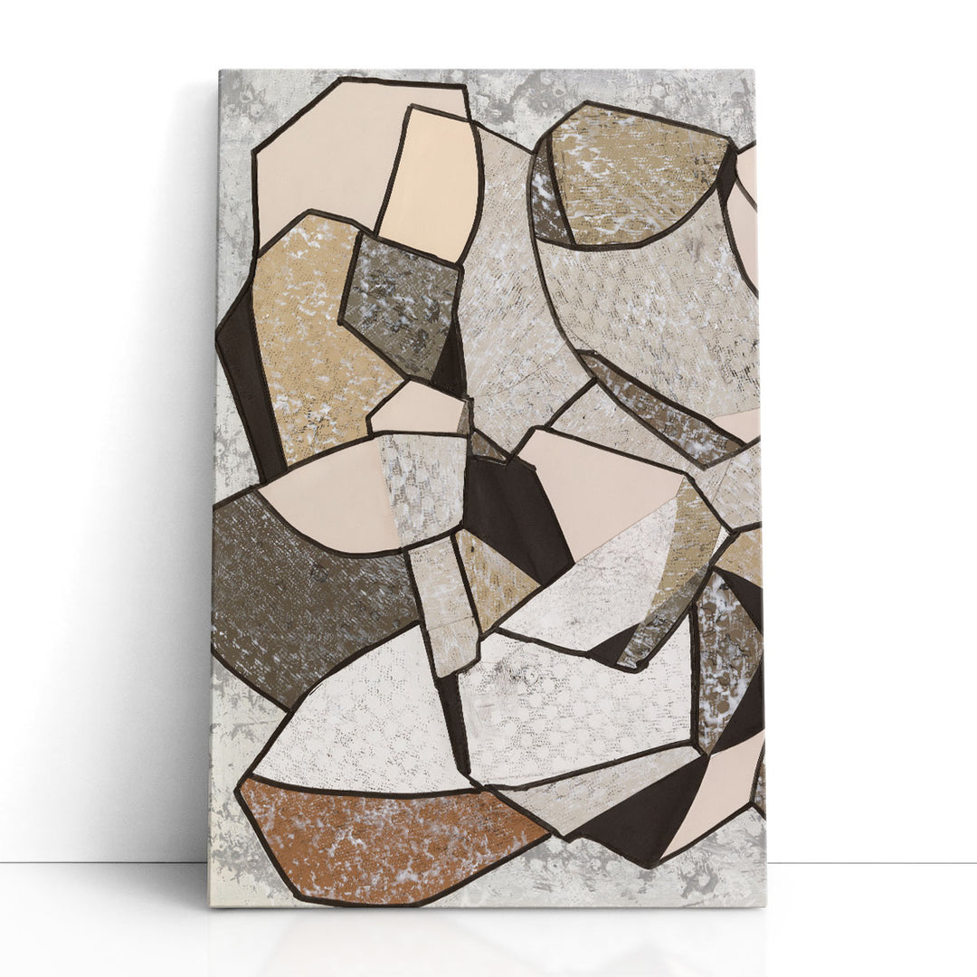 Neutral Abstract Wall Art – soft-toned geometric design in gray