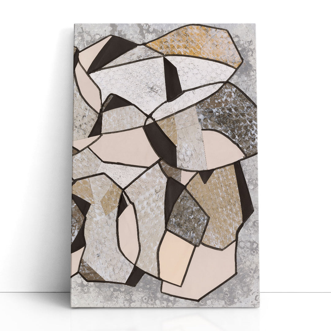 Cubism Wall Art Decor – geometric gray and neutral abstract shapes
