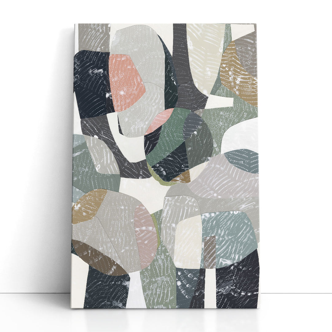 Neutral abstract art with textured soft forms