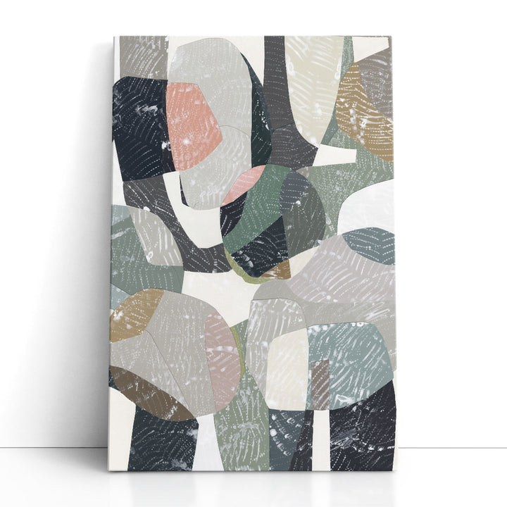 Neutral abstract art with textured soft forms