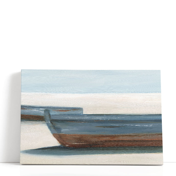 Beached Blue Boats II - Canvas Print Wall Art