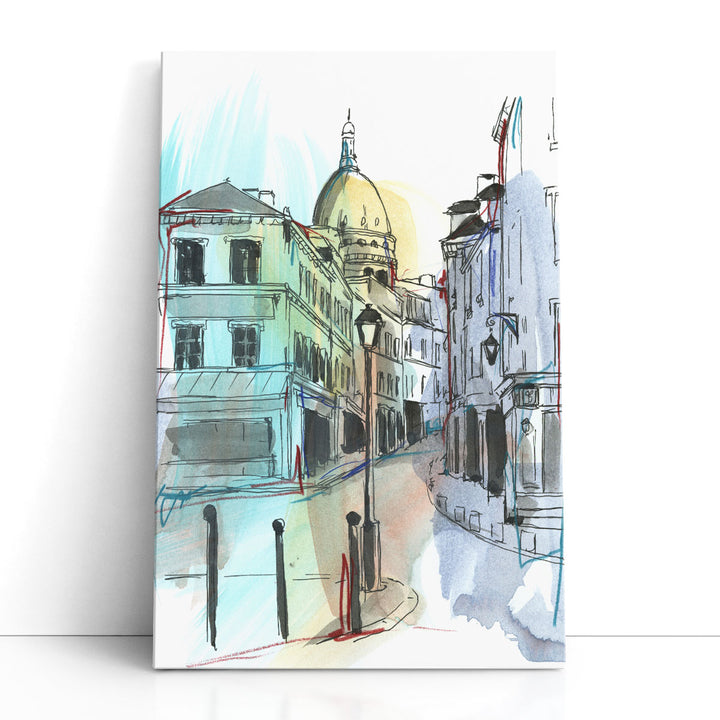 European Street Sketch I - Canvas Print Wall Art